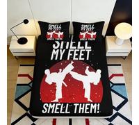 3D Printed Karate Graphic Fitted Sheet, Microfiber Bed Cover, non-slip home