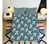 3D Printed Karate Pattern Fitted Sheet, Microfiber, Bed Cover, Non-slip