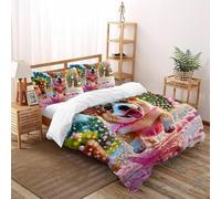 3D Printed Kawaii Puppy Duvet Cover Cute Pet Animal Bedding Set 3Pcs Soft Microfiber with Pillowcases,Hidden Zipper for Kid Teens Double（200x200cm） Room Decor