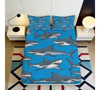 3D Printed Knight Sword Fitted Sheet Microfiber Shield Crest Bed Cover Anti-Slip Machine Washable Bedroom Decor 90x200x25cm