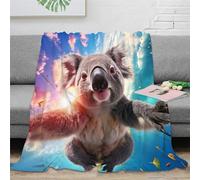KKOLASXZE 3D Printed Koala Throw Blanket Ultra-soft Super Soft Cozy Fuzzy Warm Throws with Anti-wrinkle/anti-tarnishing Lightweight for Home Couch Bed Sofa Cozy Warm 40x50inch(100x130cm)
