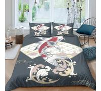 3D Printed Koi Quilt Cover, Microfiber Bedding Cover Hidden Zipper for Home