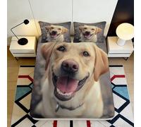 3D Printed Labrador Dog Fitted Sheet Microfiber Soft Breathable Puppy Bed Cover for Bedroom Decor Mattress Protection 90x200x25cm