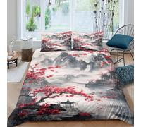 3D Printed Landscape Duvet Cover, Microfiber Bedding Cover Hidden Zipper