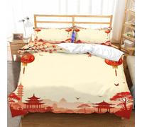 3D Printed Lantern Duvet Cover Super King Size For Kids Teens Chinese StyleBedding Set The Ultra-Soft 3 Pieces includes1 Quilt Covers 260x220 and 2 Pillowcases J.1404