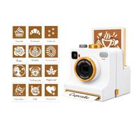 3D Printed Latte Art Camera, Manual Coffee Printer with 12 Coffee Stencils | Create Cappuccino Foam Design with Powder Decor, Reusable Coffee Tool for Home Cafe, Fully Mechanical, 1-Click, Battery-Free