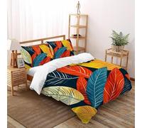 3D Printed Leaf Pattern Duvet Cover Wild Plant Bedding Set 3Pcs Luxury Microfiber with Pillowcases,Hidden Zipper for Kid Teens Double(200x200cm) Room Decor