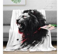 3D Printed Lion Blanket Soft And Warm Super Soft Cozy Fuzzy Warm Throws with Anti-wrinkle/anti-tarnishing Lightweight for Sofa Bed Decor Bedroom Decor 50x60inch(127x152cm)