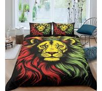 3D Printed Lion Duvet Cover, Microfiber Comforter Cover Hidden Zipper Home