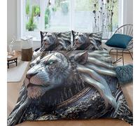 3D Printed Lion Quilt Cover, Microfiber Duvet Cover Hidden Zipper for Home