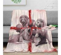 3D Printed Lion statues Throw Blanket Microfiber Soft Warm Bedding Breathable abstract urban art Warm Blanket Lightweight All Season for Dorm Dwellers University Students 80×90inch(200x230cm)