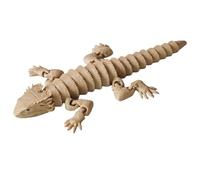 3D Printed Lizard, Bearded Dragon, 3D Printed Animals, Lizards Model Bearded Dragon Animal Figurines for Cake Decoration Educational Toy Gecko Animal Trick Reptile Prank Props, Oatmeal Color