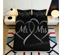3D Printed Lovers Heart Fitted Sheet Microfiber Deep Pocket Non-Slip Bedroom Bedding Heart Mattress Fitted Cover for Adults 200x200x25cm