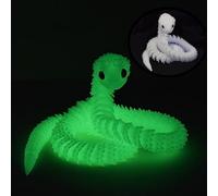 3D Printed Luminous Animals Snake, 24Incs 3D Printed Fidget Snake, Flexible Realistic Glow in The Dark Fidget Toy Snakes, Festival Gift for BoysGirls Collectors Friends Collection (Luminous Green)
