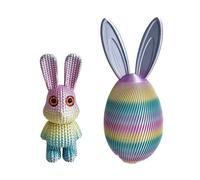 3D Printed Luminous Easter Egg with Bunny Inside - 8.5" Large Glow in the Dark Rabbit Figurine Surprise - Gradient Rainbow Color PLA Egg Container - Unique Easter Basket Stuffer(Candy Color#2)