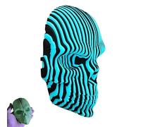 3D Printed Luminous Quantum Skull, Skull Masks That Glow in The Dark, Fidget Skull Gifts, Unique Gothic Home Ornament, Halloween Decoration for Adults Anxiety Relaxing(Blue)