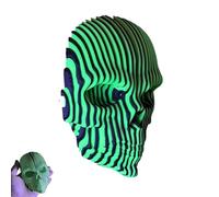 3D Printed Luminous Quantum Skull, Skull Masks That Glow in The Dark, Fidget Skull Gifts, Unique Gothic Home Ornament, Halloween Decoration for Adults Anxiety Relaxing(Green)