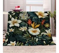 3D Printed Lush Floral Interweaving Flannel Fleece Blanket （270GSM） Elegance And Vitality Super Cozy 270x230 cm King Size Fade Resistant Home Decor Gift - Machine Washable
