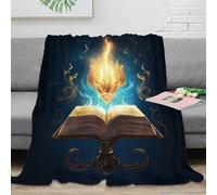 3D Printed Magic book Bed Blanket Microfiber Ultra Soft Warm Bedding Fantasy illustration Soft Throw Wrinkle Resistant Non Pilling for Young Adults Renters Office Workers 80×90inch(200x230cm)