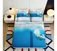 3D Printed Magic Forest Fitted Sheet Microfiber Anti-Slip Mattress Cover Bedroom Decor Black Rabbit for Home Dorm Guest Room 90x200x25cm