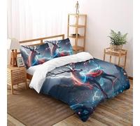 3D Printed Magic Stag Duvet Cover Wild Land Animal Bedding Set 3Pcs Soft Microfiber with Pillowcases,Hidden Zipper for Boys And Girls King（220x240cm） Modern Home Decor