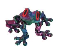 3D Printed Magnetic Frog Toy, Cartoon Magnetic Absorbing Frog Fridge Magnets, Realistic Frogs Statue with Movable Joint, Funny Movable Animal Decoration for Fridge and Home Desktop (A, Small)