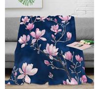 3D Printed magnolia blooms Fluffy Blanket Microfiber Ultra Soft Warm Bedding botanical garden Throw Blanket Wrinkle Resistant Machine Washable for Campers Travellers Families 60x80inch(150x200cm)