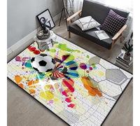 3D Printed Mat Rugs Anti-Slip Rug Carpet Home Decoration Print Bedroom Non-Slip Floor Rug Graffiti Football On Brick Wall - Polyester Soft Touch Easy Clean 50 X 80 Cm / 19.6 X 31.5 Inch