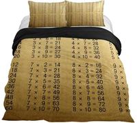3D Printed Math Multiplication Table Double Bed Duvet Cover Set For Kids Teens Formula Bedding Set The Ultra-Soft 3 Pieces includes 1 Quilt Covers 200x200 and 2 Pillowcases K.2530