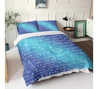3D Printed Mathematical Equations Duvet Cover 230x220 3PC Duvet Set with Zipper Closure and 2 Pillowcases 50x75 Art Soft Breathable Microfiber Bedding Set 4102-I