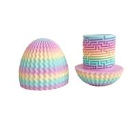 3D Printed Maze Egg,Maze Game with Hidden Compartment,Reusable Money Puzzle Box for Cash,for Kids Adults Home Office Decoration Desk Toy (rainbow colors)