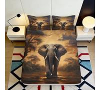 3D Printed Mechanical Cat Fitted Sheet Microfiber Soft Breathable Egyptian Myth Mattress Cover Non Slip Washable Bed Decor 90x200x25cm