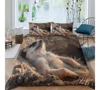 3D Printed Meerkat Quilt Cover, Microfiber Bedding Cover Hidden Zipper for