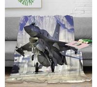3D Printed military jet fighter Warm Blanket Microfiber Soft Cosy Bedding Breathable aircraft in flight Living Room Throw Anti Static Fade Resistant for Kids Adults Families 70×80inch(180x200cm)