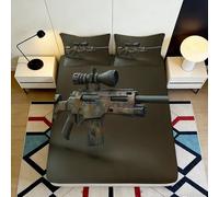 3D Printed Military Style Fitted Sheet Microfiber Deep Pocket Non-Slip Home Bedding Soldier Theme Mattress Fitted Cover Washable 140x200x25cm