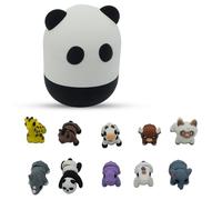 3D Printed Mini Animal Fidget Set - 10 Cute Animals in Surprise Panda Egg - Sensory Stress Relief for ADHD & Autism - Collectible, Wiggly & Flexible - For Gifting(Land Giants)