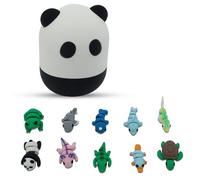 3D Printed Mini Animal Fidget Set - 10 Cute Animals in Surprise Panda Egg - Sensory Stress Relief for ADHD & Autism - Collectible, Wiggly & Flexible - For Gifting (Aqua)