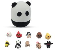 3D Printed Mini Animal Fidget Set - 10 Cute Animals in Surprise Panda Egg - Sensory Stress Relief for ADHD & Autism - Collectible, Wiggly & Flexible - for Gifting (Wings & Whiskers)