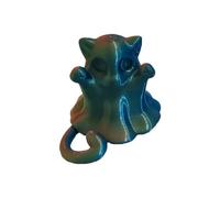 3d Printed Mini Animals 3-d Printed Toys Ghost Kitten for Halloween Decoration Creating an Atmosphere (Laser Yellow Blue)