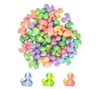 3D Printed Mini Ducks 50 Pack, Laser Ducks, Multicolored, Tiny Figurines for Garden Ornament, Cake Decoration, Gift