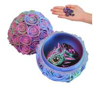 3D Printed Mini Turtle,Mystery 3D Printed Rose Egg with Articulated Turtle Inside, Adults Kids Fidget Toys Birthday Christmas, Multi Color for Home Office Decor (Rainbow Turtle)