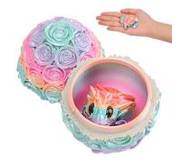 3D Printed Mini Turtle,Mystery 3D Printed Rose Egg with Articulated Turtle Inside, Adults Kids Fidget Toys Birthday Christmas, Multi Color for Home Office Decor (Pink and White Suit)