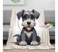 3D Printed Miniature Schnauzer Throw Blanket Fluffy Soft Cozy Super Soft Cozy Fuzzy Warm Throws with Anti-wrinkle/anti-tarnishing Lightweight for Bed And Sofa And Couch, Kids Adults 60x80inch(150x200c