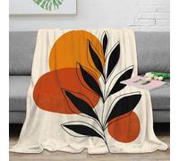 3D Printed Minimalist plant Fluffy Blanket Microfiber Ultra Soft Warm Bedding Modern abstract design Thermal Blanket Breathable All Season for Kids Adults Families Guests 60x80inch(150x200cm)