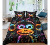3D Printed Monkey Quilt Cover, Microfiber Duvet Cover Hidden Zipper for