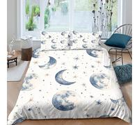 3D Printed Moon Bedding Cover, Microfiber Quilt Cover Hidden Zipper Home
