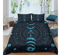 3D Printed Moon Duvet Cover, Microfiber Bedding Cover Hidden Zipper for