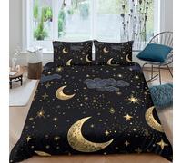 3D Printed Moon Duvet Cover, Microfiber Bedding Cover Hidden Zipper for
