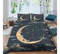 3D Printed Moon Duvet Cover, Microfiber Bedding Cover Hidden Zipper for