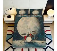 3D Printed moon Fitted Sheet drum set pattern, soft touch Microfiber, easy care, home decor, guest room bedding, non-slip 90x200x25cm